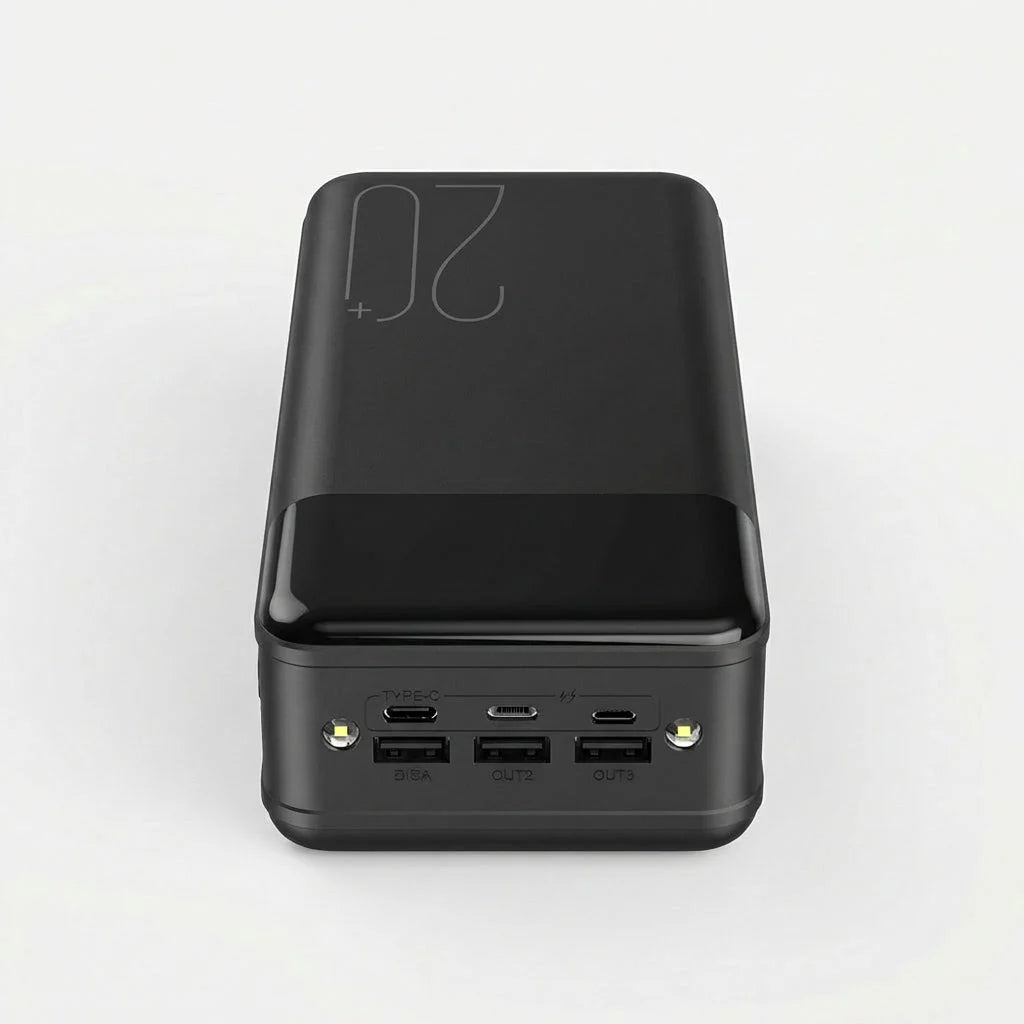 High-Capacity Power Bank with Built-In LED Lights