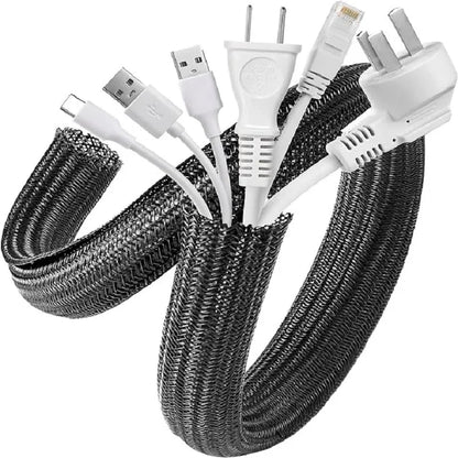 1M 3M 5M Braided Cable Sleeve Pet Nylon Wrapping Case Cover for Desk PC TV Wire Protector Cable Management Wrap