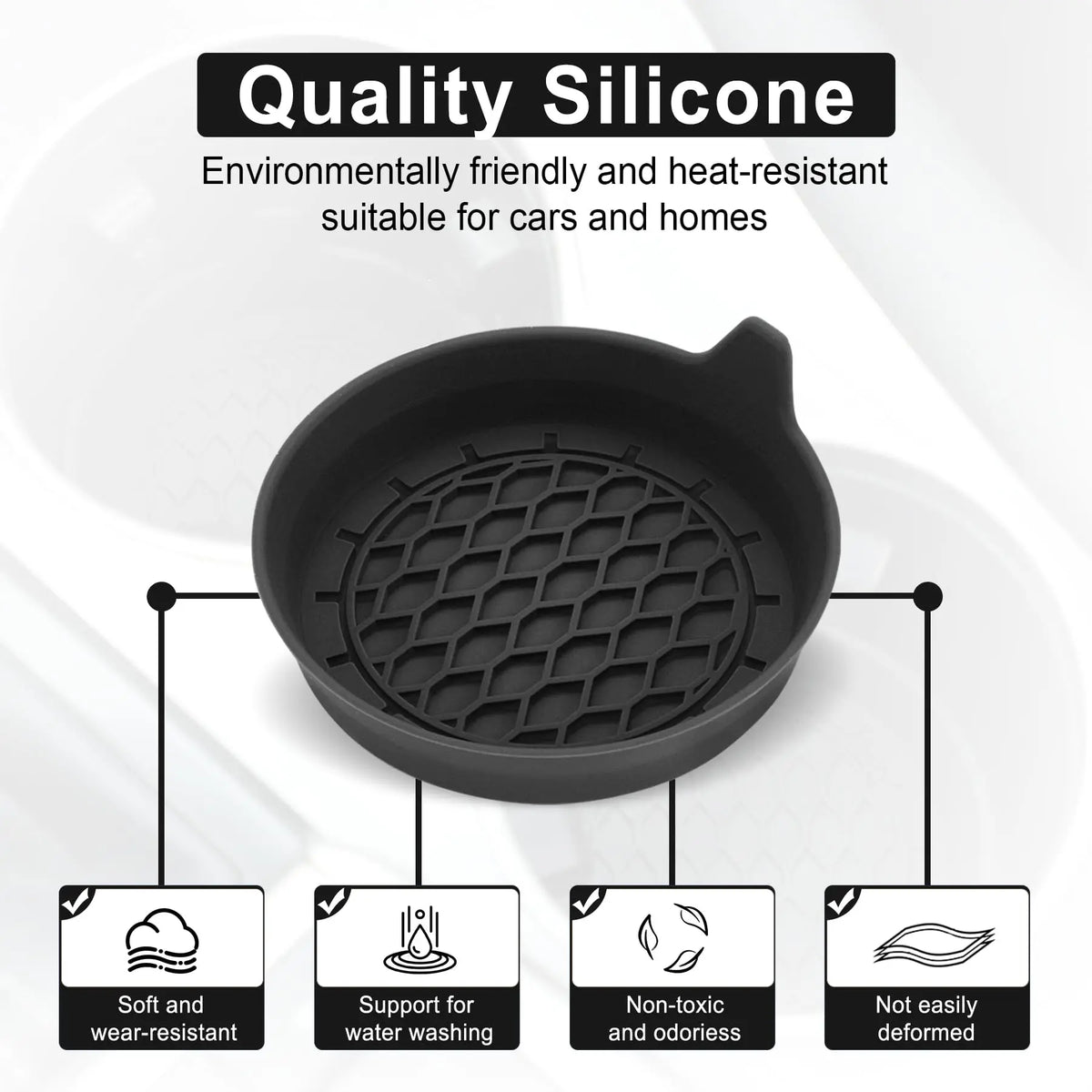 2/4Pcs Car Cup Holder Coaster Silicone Cup Holder Insert Universal Non-Slip Cup Holders Car Accessories Interior Silent Cup Pad
