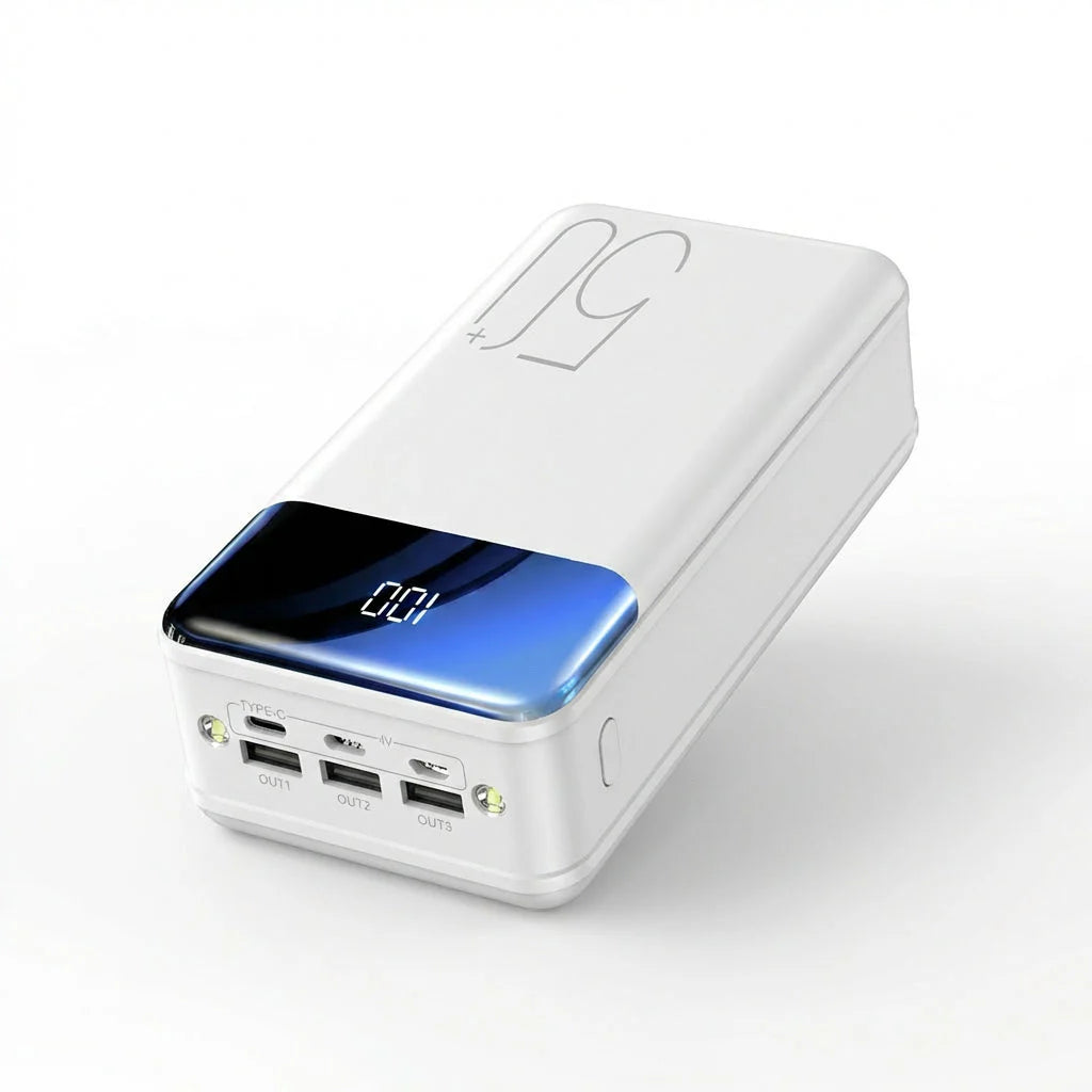 High-Capacity Power Bank with Built-In LED Lights