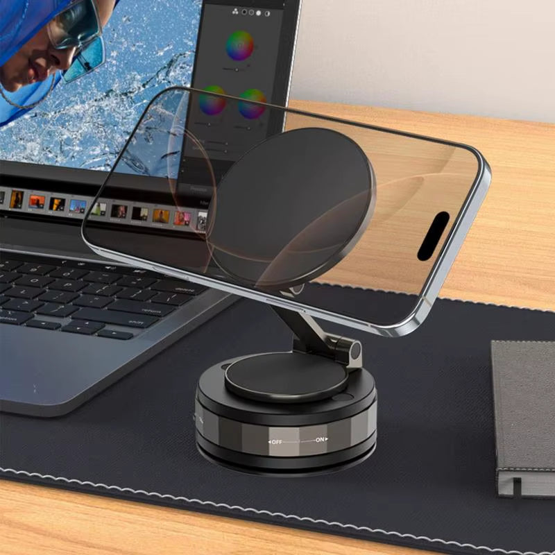 Car Suction Magnetic Phone Mount Suction Cup Dashboard Magnetic Phone Mount Home Road-Trip Use Smartphones Support Automotive