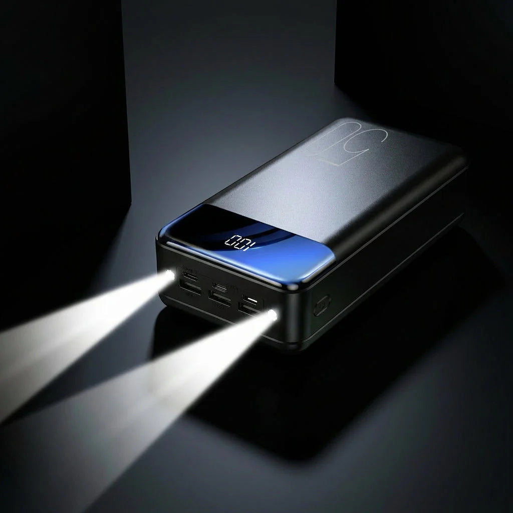 High-Capacity Power Bank with Built-In LED Lights