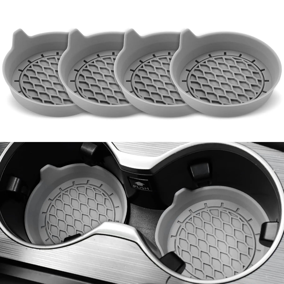 2/4Pcs Car Cup Holder Coaster Silicone Cup Holder Insert Universal Non-Slip Cup Holders Car Accessories Interior Silent Cup Pad