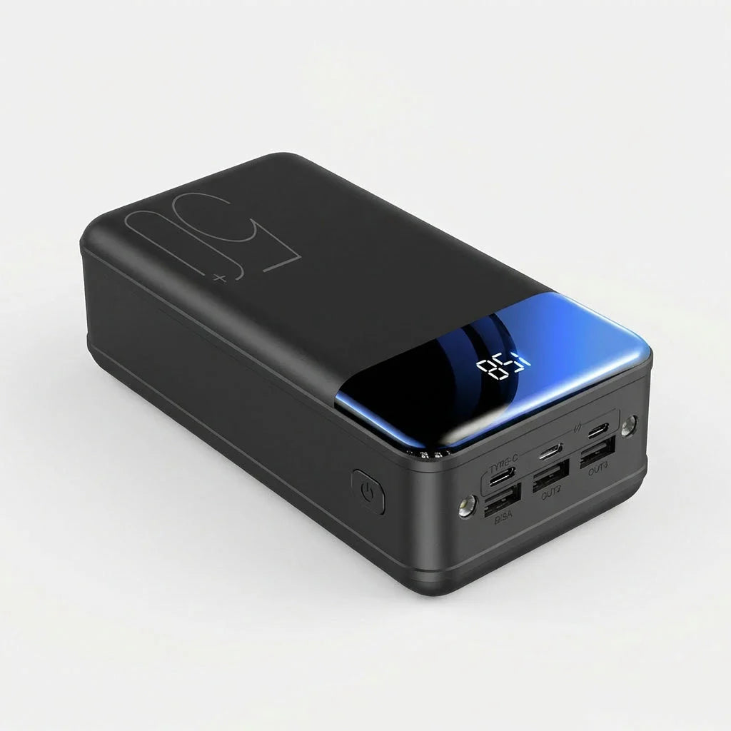 High-Capacity Power Bank with Built-In LED Lights