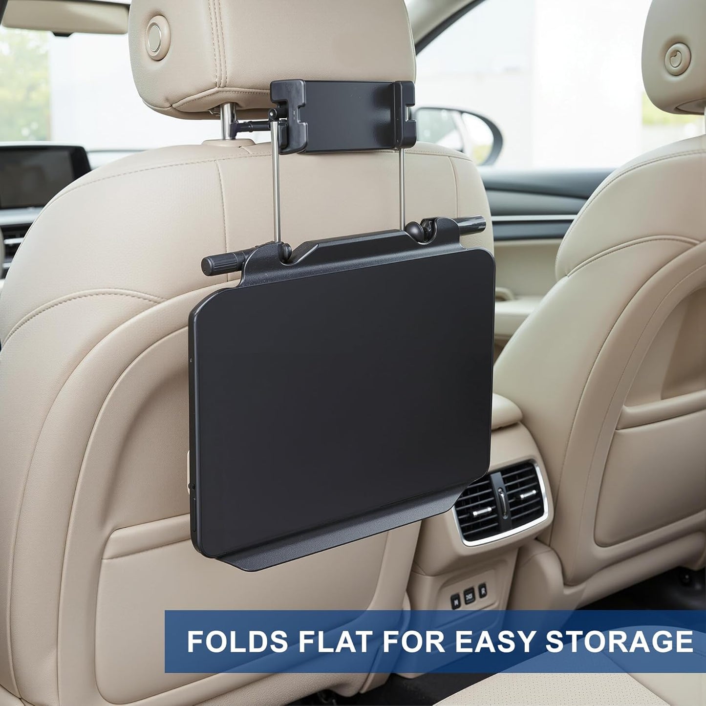 2-In-1 Car Steering Wheel Tray & Car Desk for Laptop with Phone Holder – Height Adjustable Steering Wheel Desk, Car Laptop Desk & Food Tray, Car Table Tray – Fits Cars, Suvs & Trucks