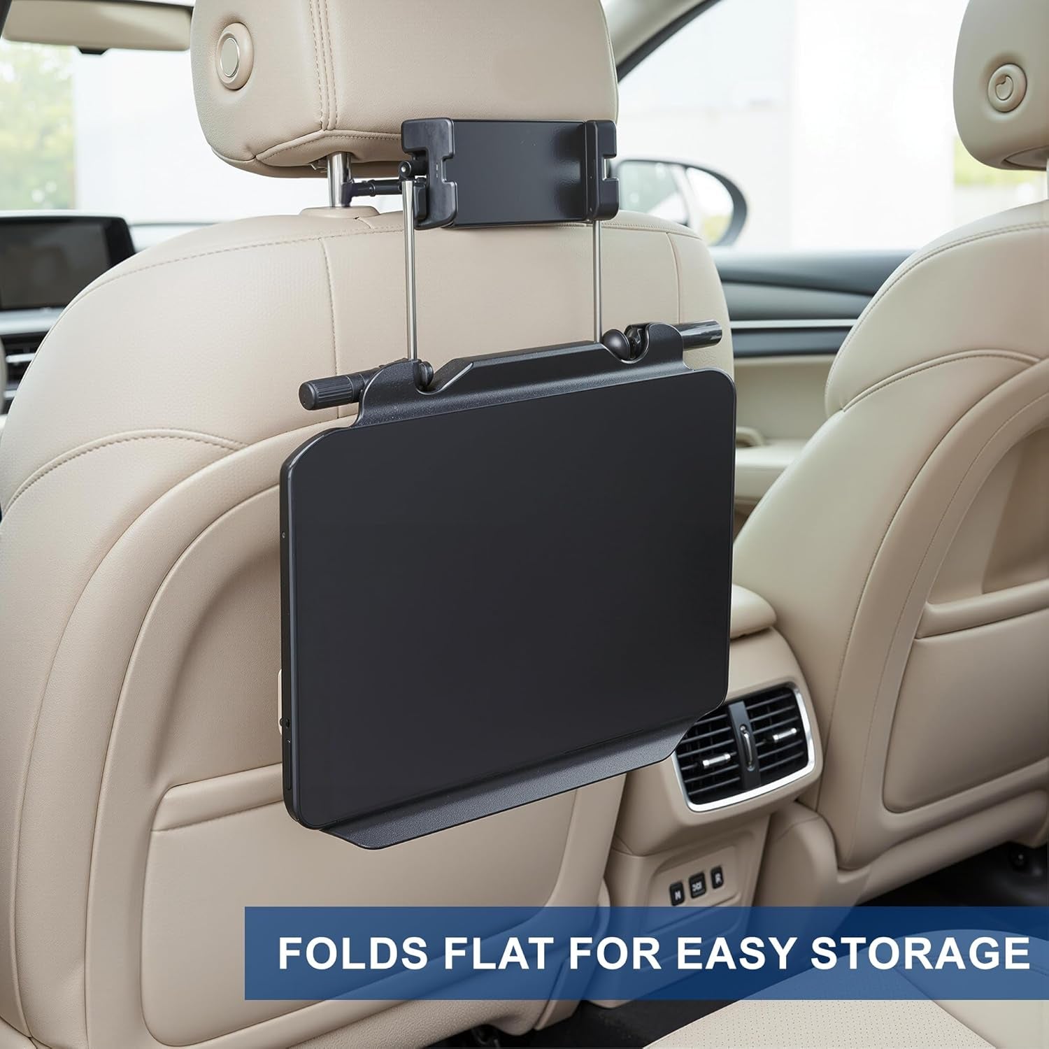 2-In-1 Car Steering Wheel Tray & Car Desk for Laptop with Phone Holder – Height Adjustable Steering Wheel Desk, Car Laptop Desk & Food Tray, Car Table Tray – Fits Cars, Suvs & Trucks