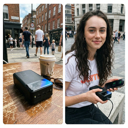 High-Capacity Power Bank with Built-In LED Lights